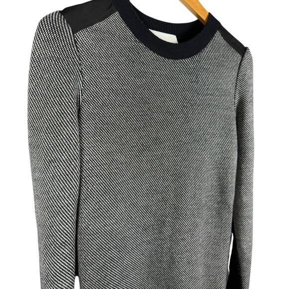 3.1 Phillip Lim Luxury Wool Silk Blend Sweater Dress Black & White Size Medium - Picture 6 of 9